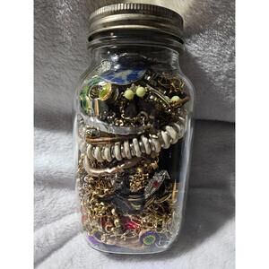 Mystery Jewelry Jar Fashion Costume 2lbs 5oz Of Jewelry Lot - Jar Is Included